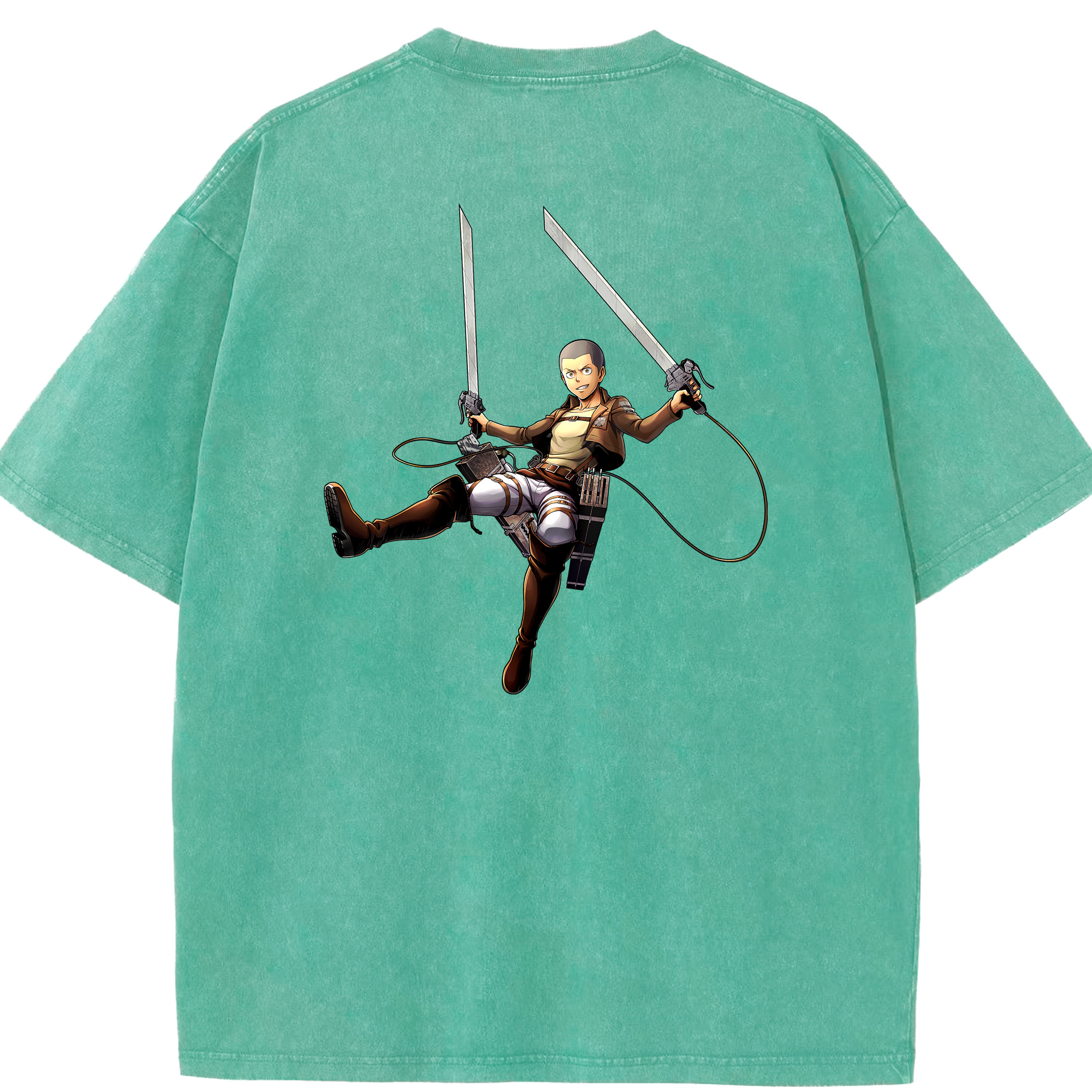 （画像用） 進撃の巨人 コニー·スプリンガー Attack on Titan Connie Springer 綿100% ヴィンテージ風 半袖Tシャツ（背面プリント）